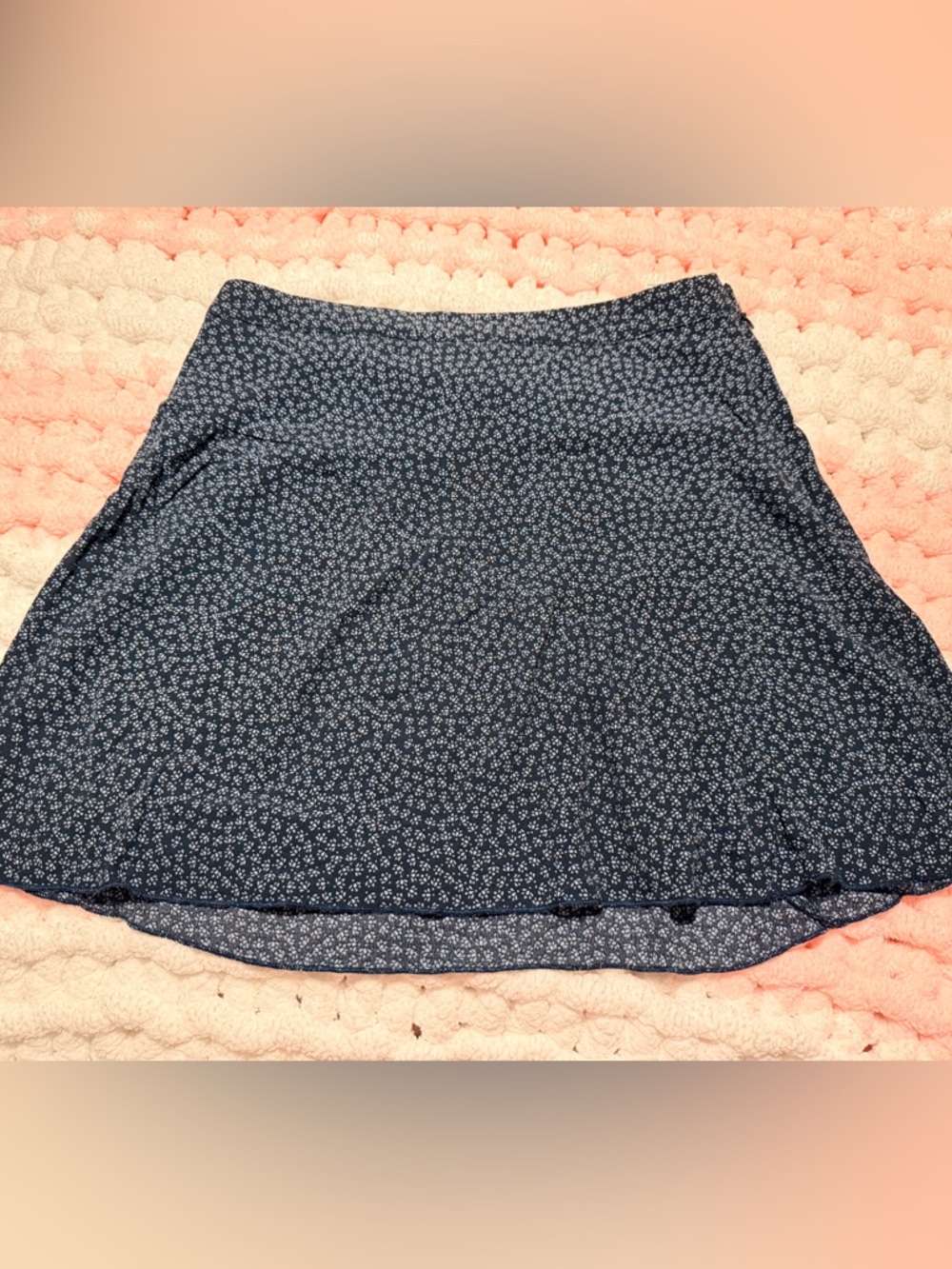 H&M Navy Blue Floral A-Line Skirt
